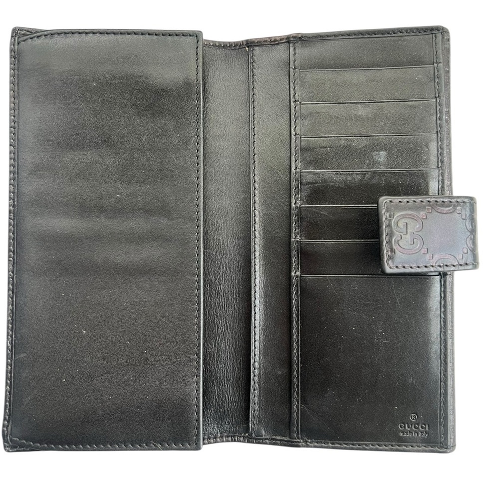Gucci Black Guccissima Continental Wallet - Picture 8 of 13